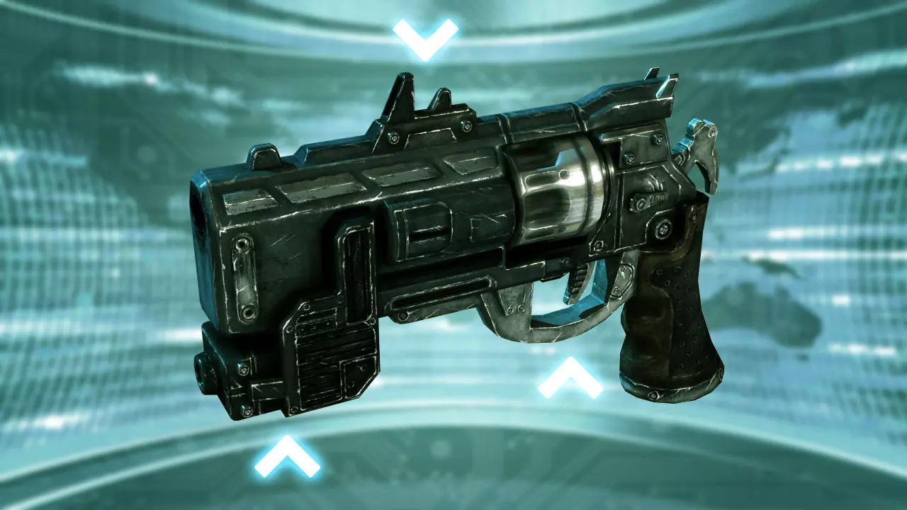 Futuristic Revolver Low-poly 3D model_0