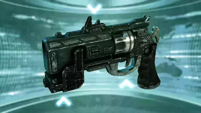 Futuristic Revolver Low-poly 3D model