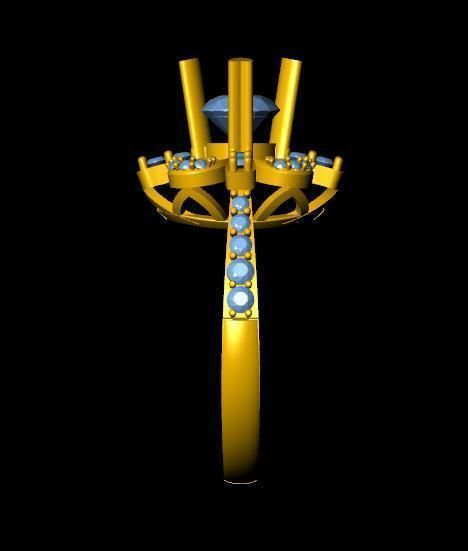 DiamondRing engagement ring with stones 3D print model_2