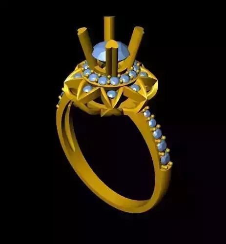 DiamondRing engagement ring with topaz