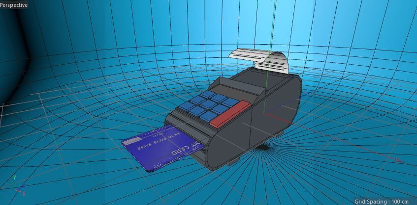 POS terminal low poly game ready Low-poly 3D model_1