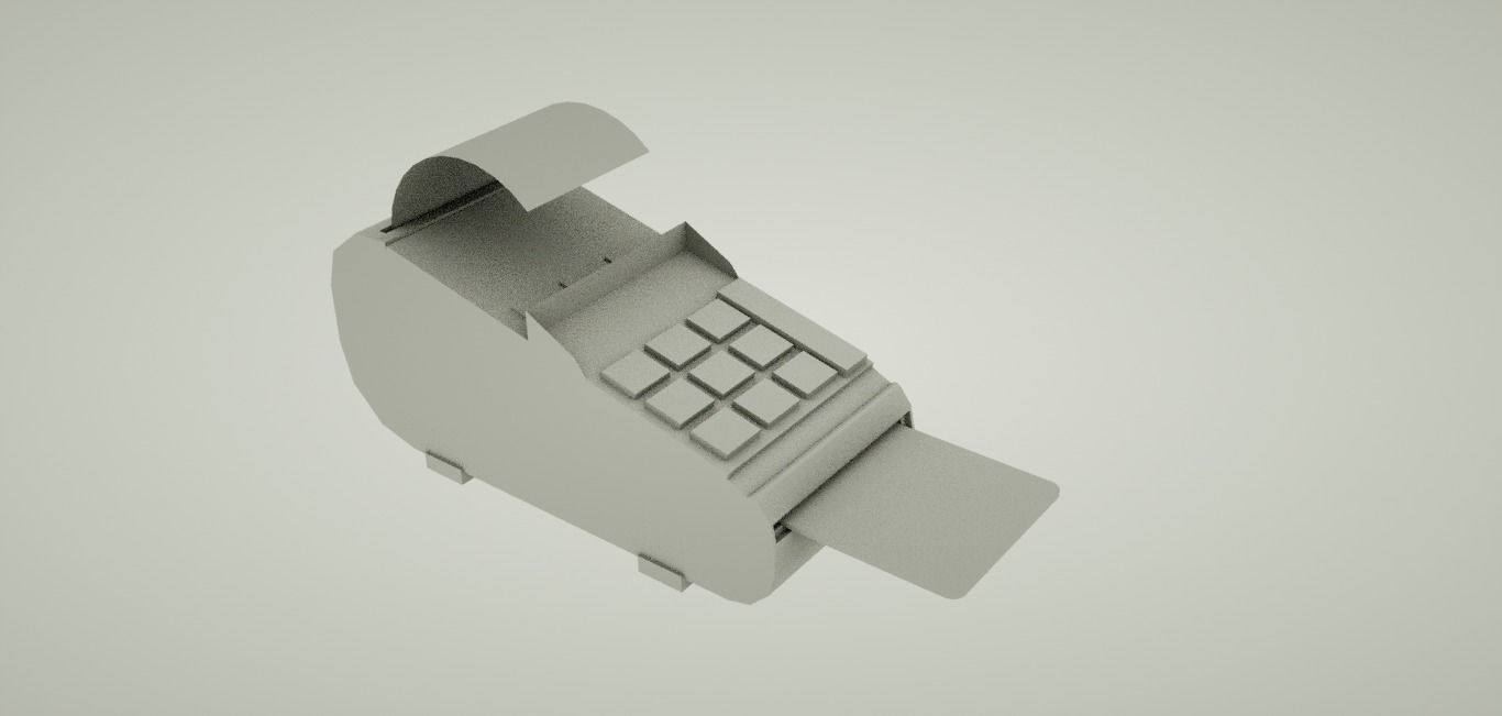 POS terminal low poly game ready Low-poly 3D model_3