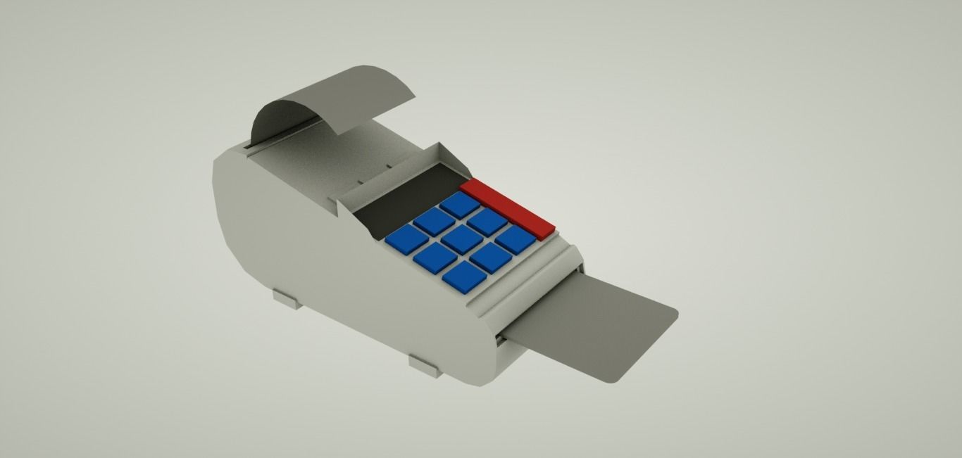 POS terminal low poly game ready Low-poly 3D model_2