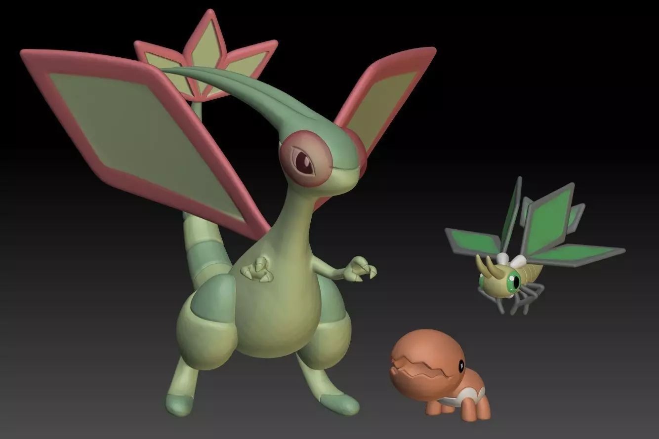 Pokemon Trapinch Vibrava Flygon 3D print model_0