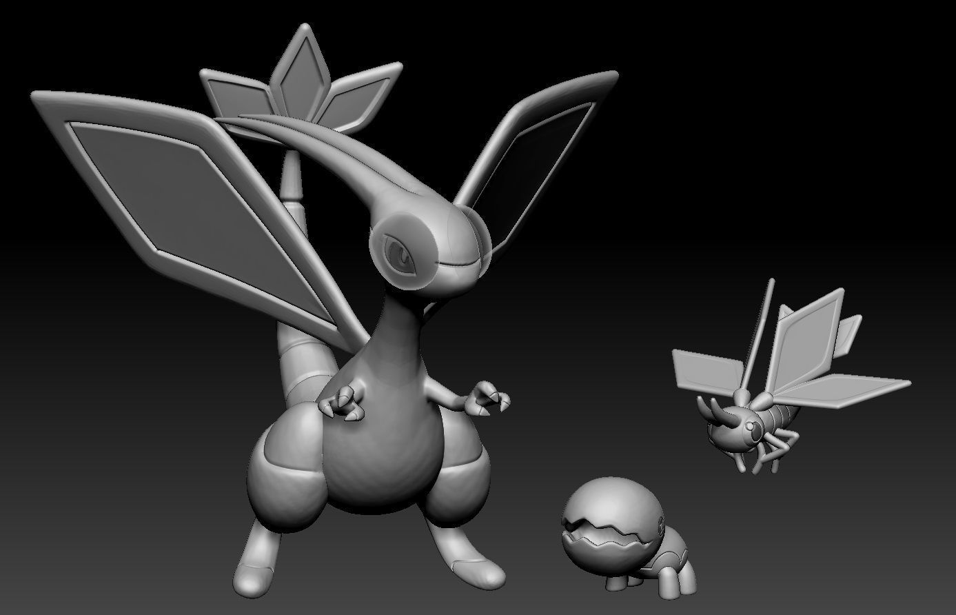 Pokemon Trapinch Vibrava Flygon 3D print model_3