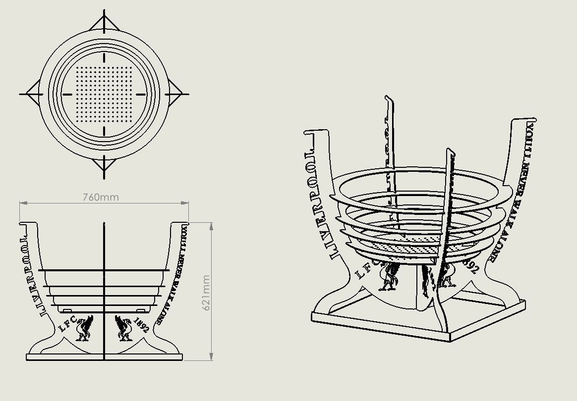 Liverpool  Fire pit Modular Design Dxf and Step for Cnc Laser  3D model_3