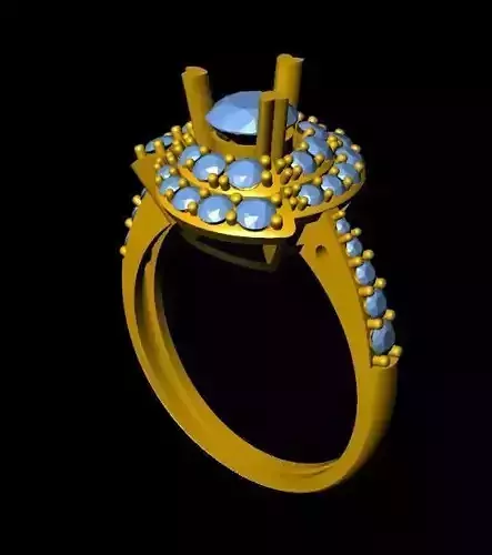 DiamondRing engagement ring with topaz