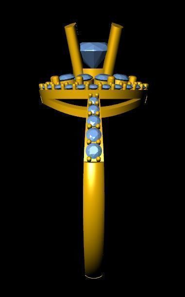 DiamondRing engagement ring with diamonds 3D print model_2