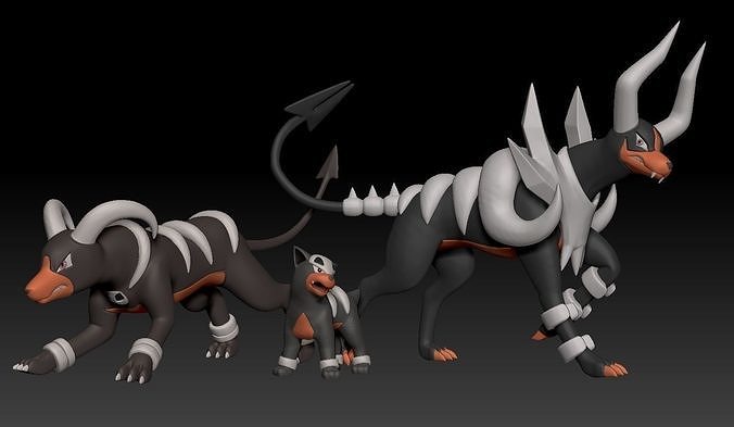 Pokemon Houndour Houndoom MegaEvolution 3D print model