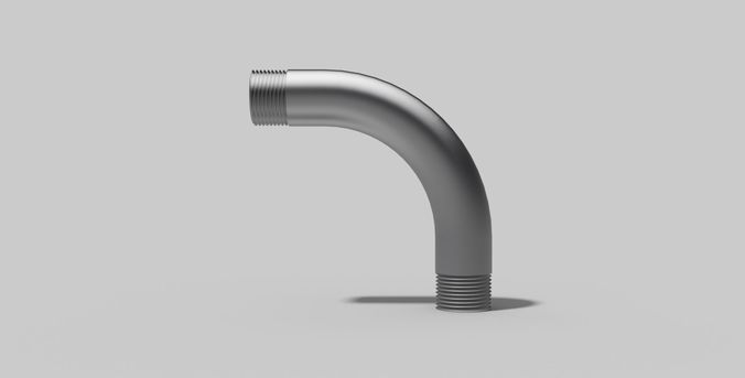 1 Inch BSP - Bend 90 degrees - Autodesk Inventor 3D model