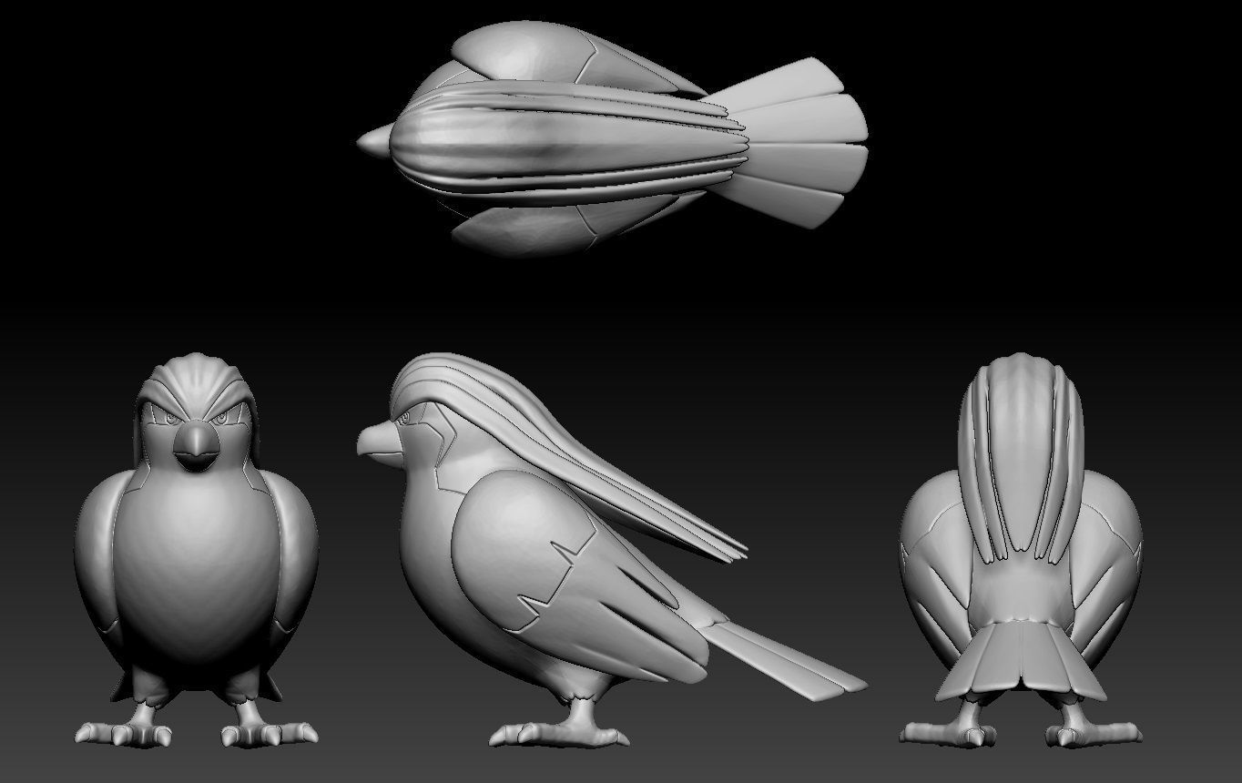 Pokemon Pidgey Pidgeotto Pidgeot 3D print model_3