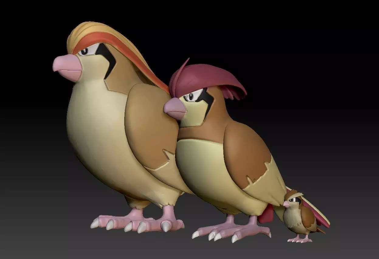 Pokemon Pidgey Pidgeotto Pidgeot 3D print model_0