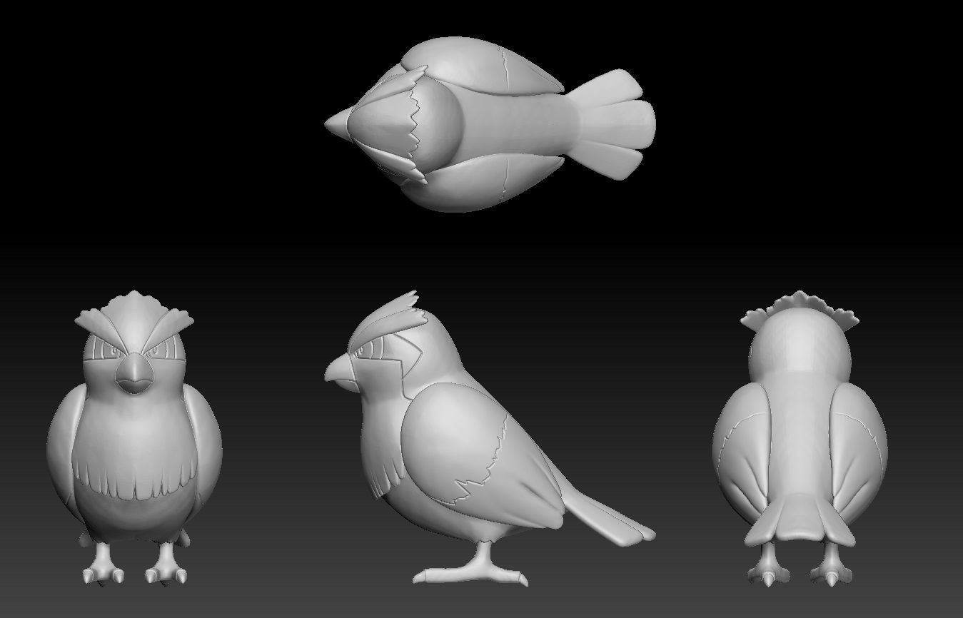 Pokemon Pidgey Pidgeotto Pidgeot 3D print model_1