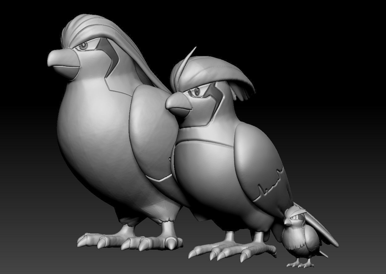 Pokemon Pidgey Pidgeotto Pidgeot 3D print model_4