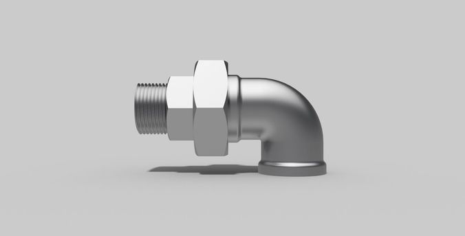 3-4 Inch BSP - Union elbow  90 degrees F x M - Autodesk Inventor 3D model