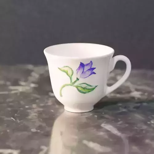Cup with flower pattern