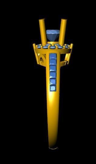 DiamondRing gold engagement ring with sapphires 3D print model_2