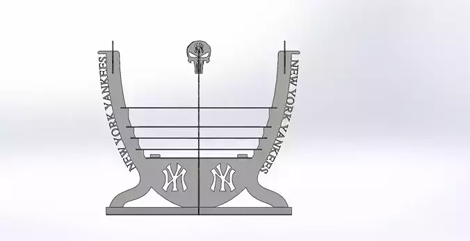 New York Yankees  Fire pit Modular Design Dxf for Cnc Laser  3D print model