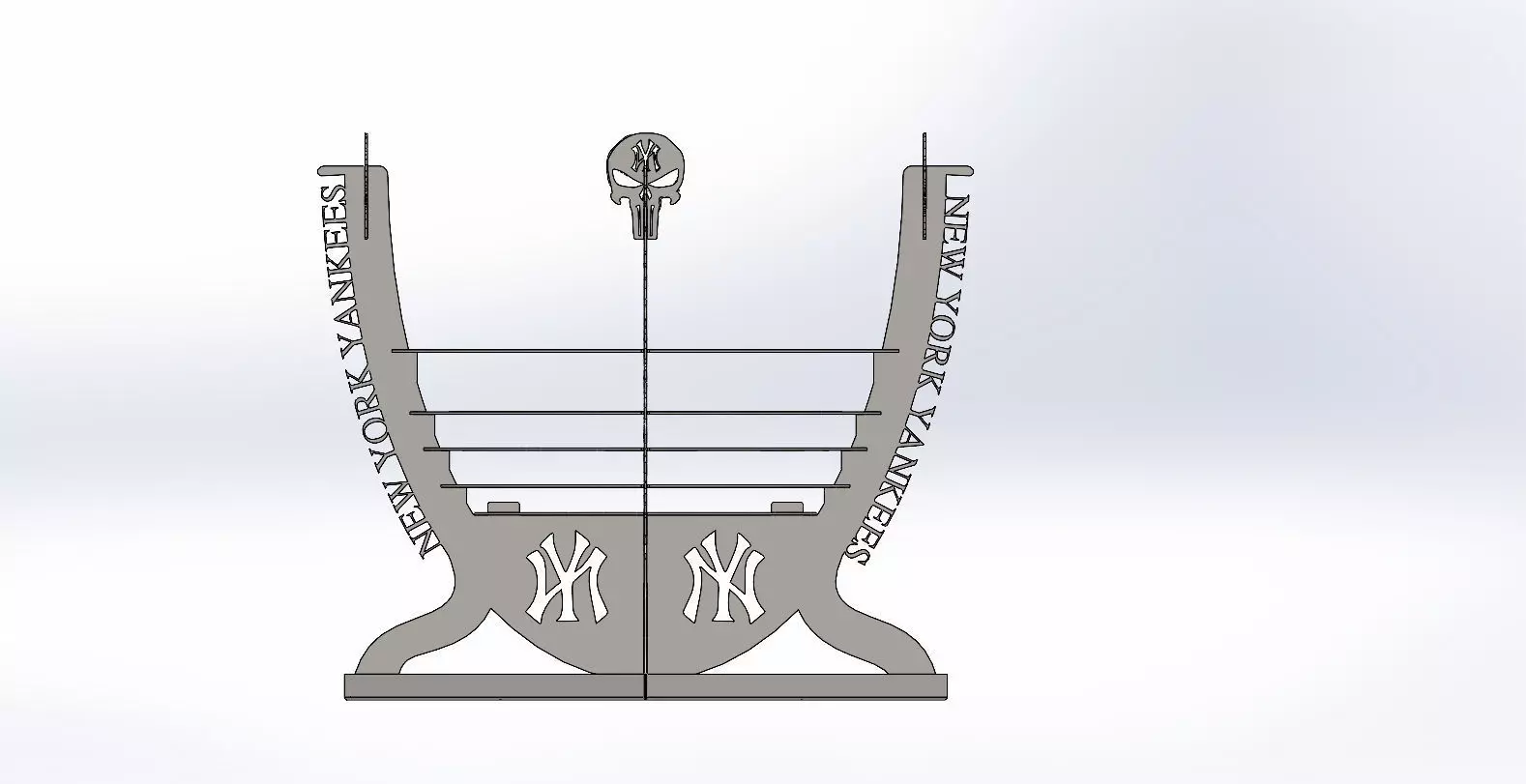 New York Yankees  Fire pit Modular Design Dxf for Cnc Laser  3D print model_0