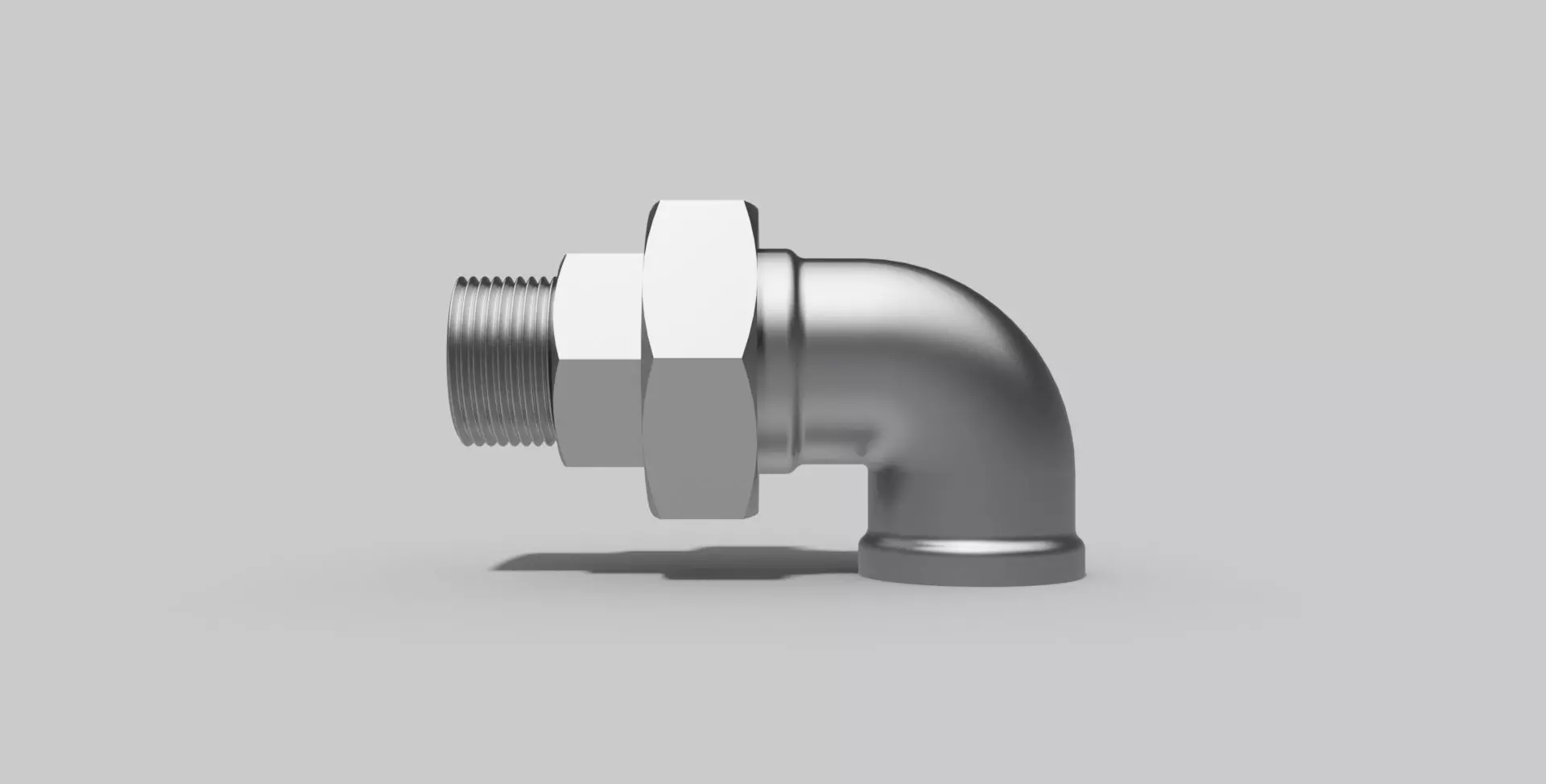1 Inch BSP - Union elbow 90 degrees F x M - Autodesk Inventor 3D model