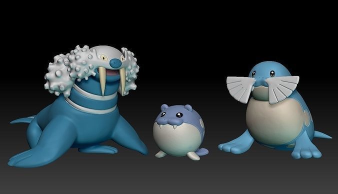 Pokemon Spheal Sealeo Walrein 3D print model