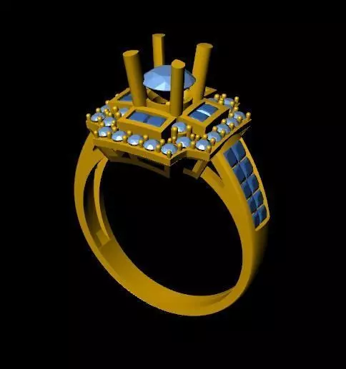 DiamondRing 18K WhiteGold 3D print model