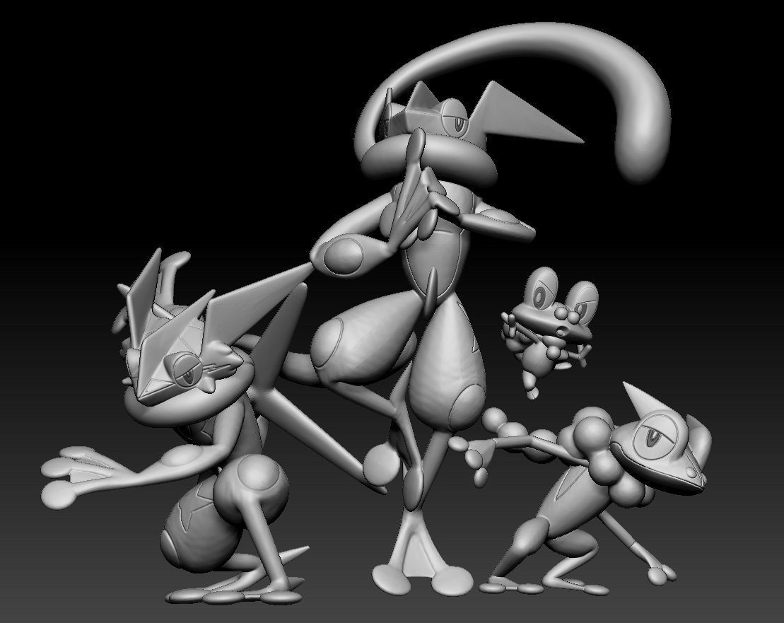 Pokemon Froakie Frogadier Greninja AshGreninja 3D print model_1