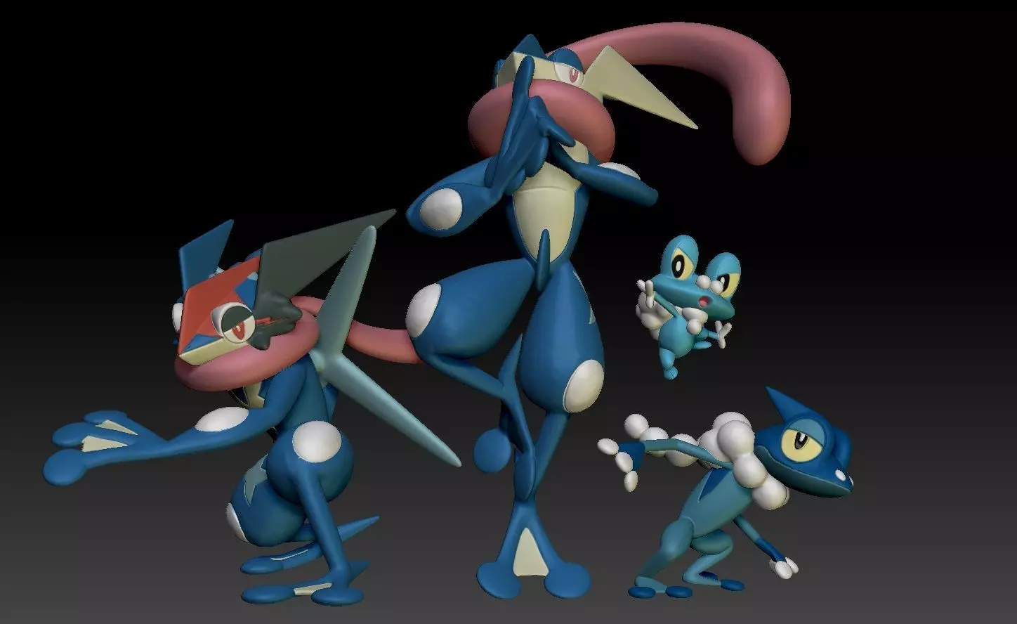 Pokemon Froakie Frogadier Greninja AshGreninja 3D print model_0