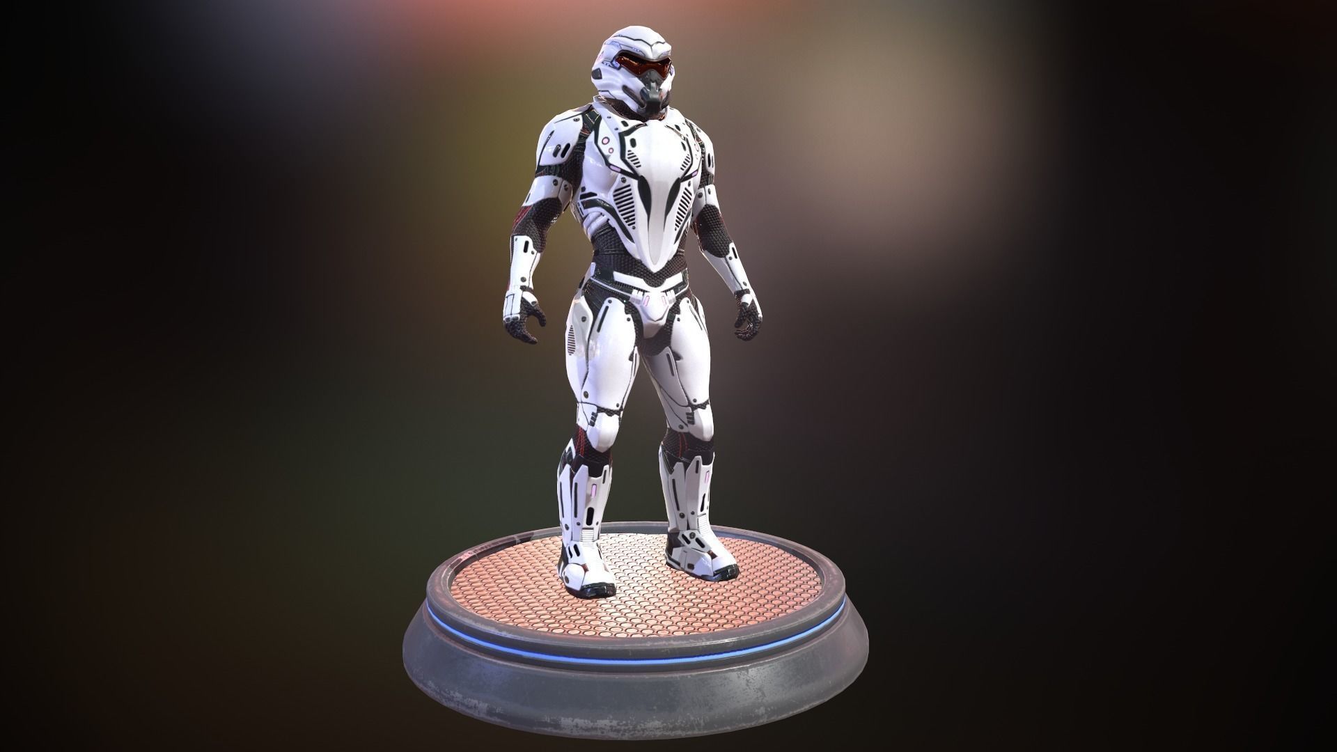 Heavy space trooper Low-poly 3D model_7