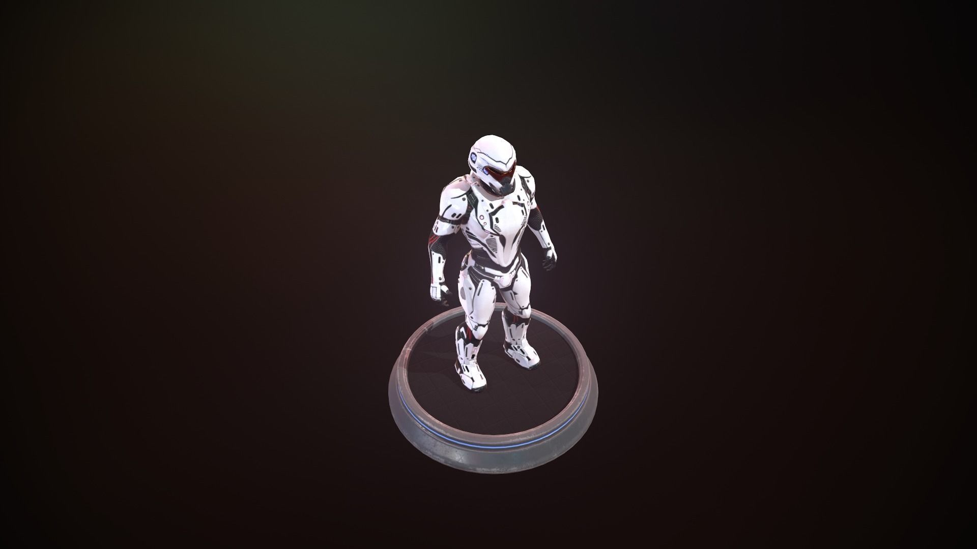 Heavy space trooper Low-poly 3D model_31