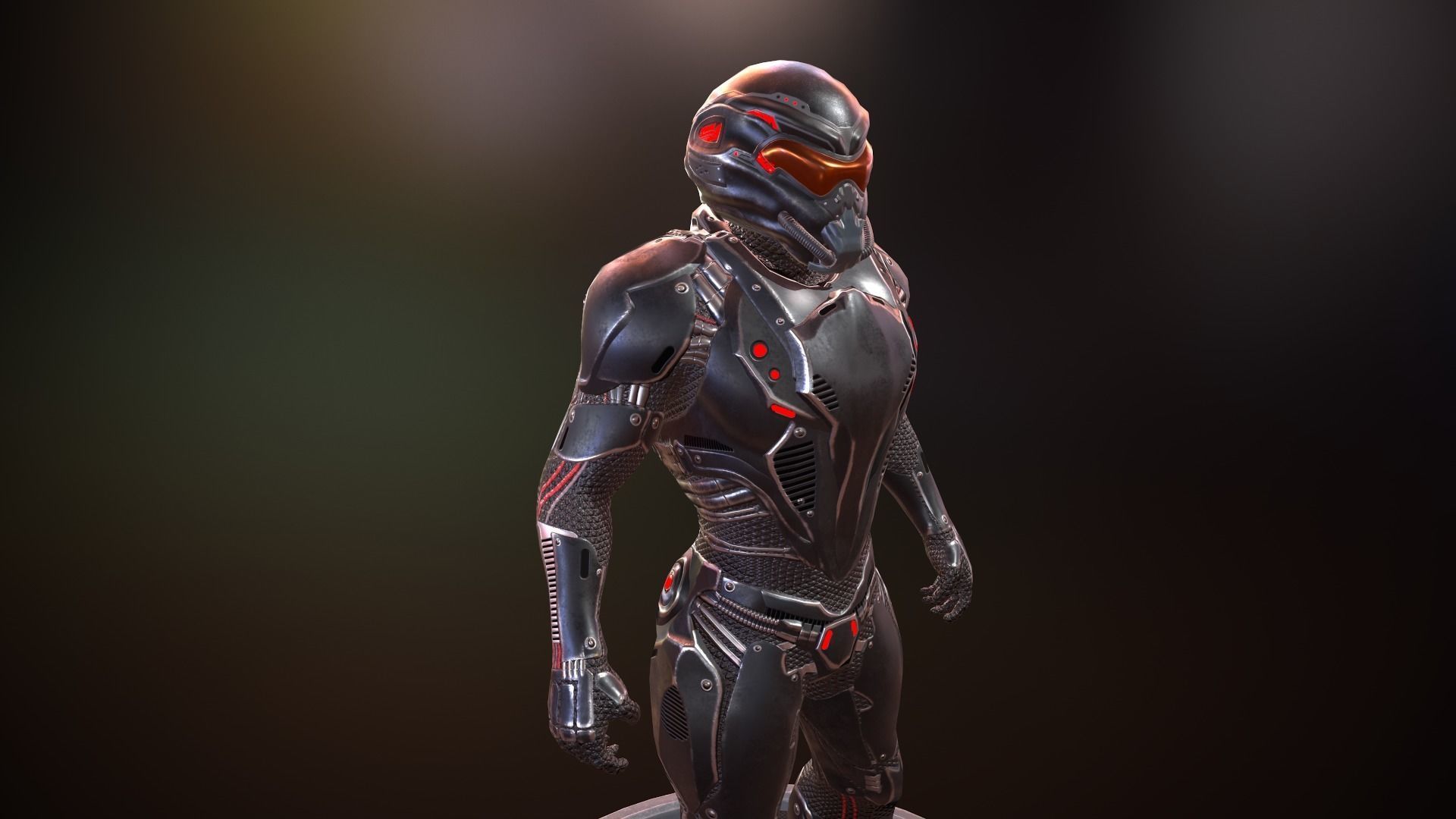 Heavy space trooper Low-poly 3D model_20