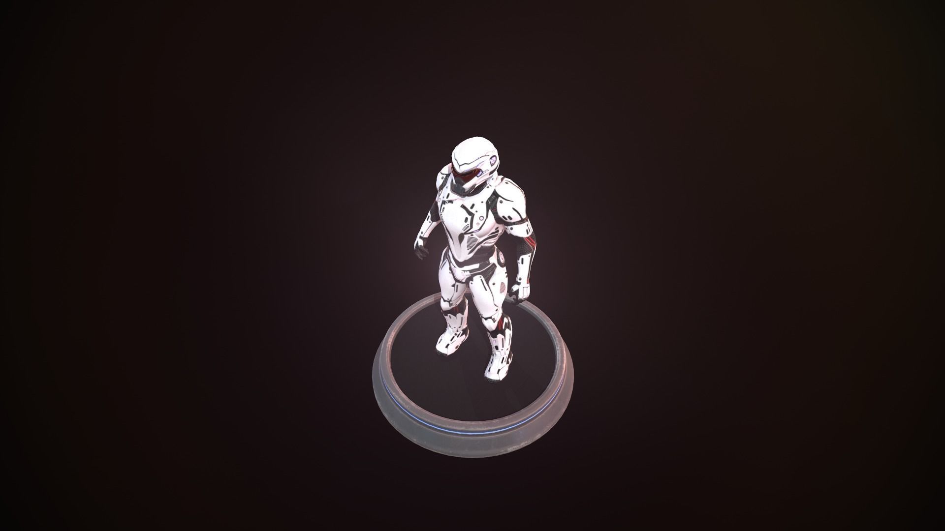 Heavy space trooper Low-poly 3D model_32