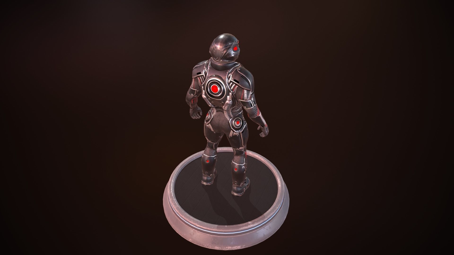 Heavy space trooper Low-poly 3D model_29