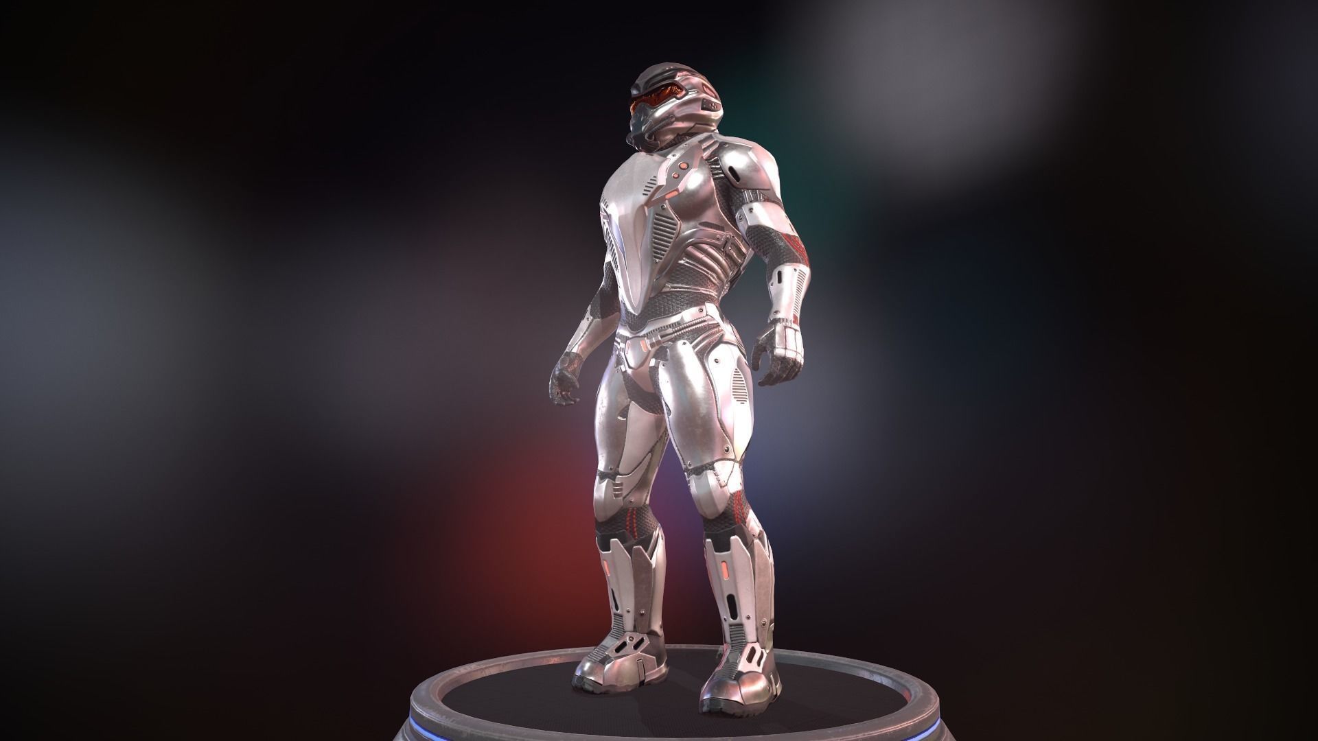 Heavy space trooper Low-poly 3D model_26