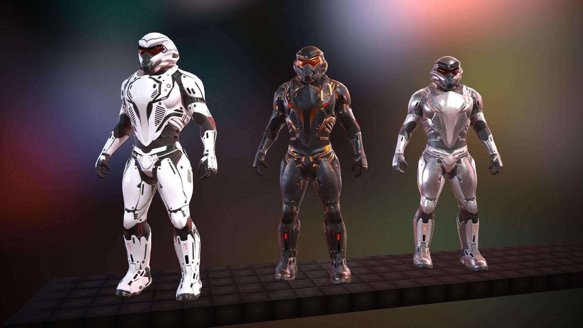 Heavy space trooper Low-poly 3D model_5