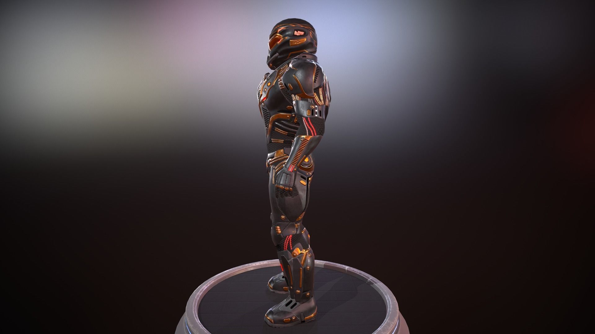 Heavy space trooper Low-poly 3D model_25