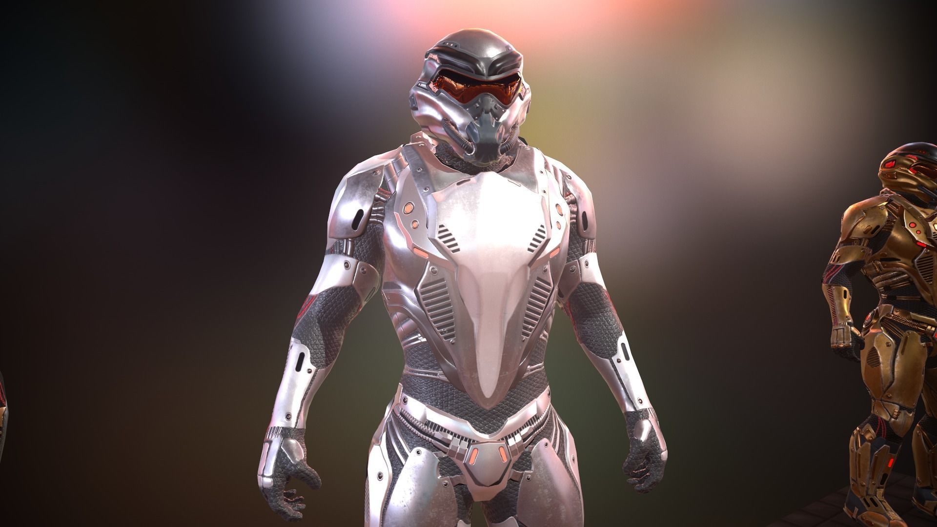 Heavy space trooper Low-poly 3D model_12