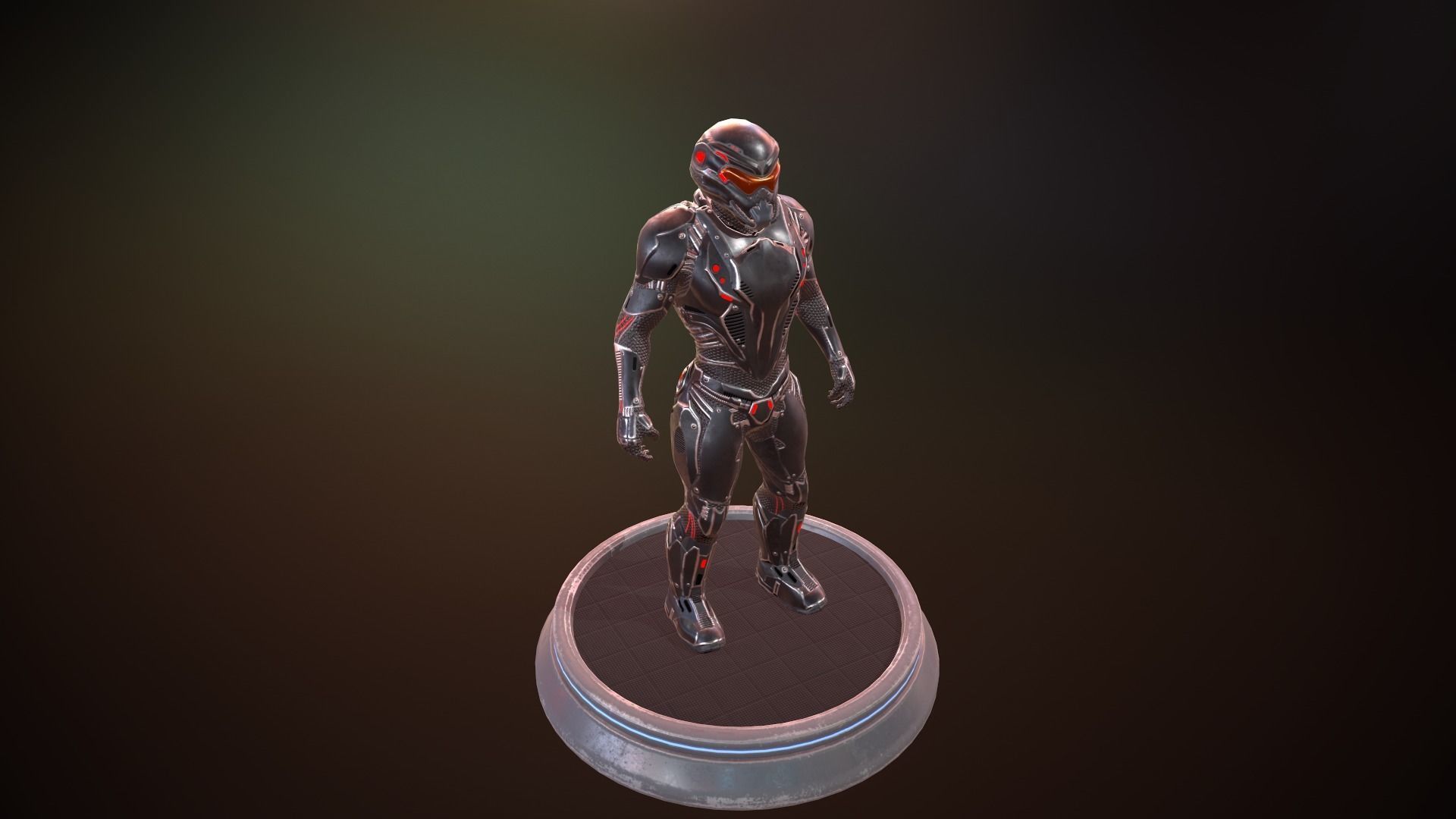 Heavy space trooper Low-poly 3D model_28