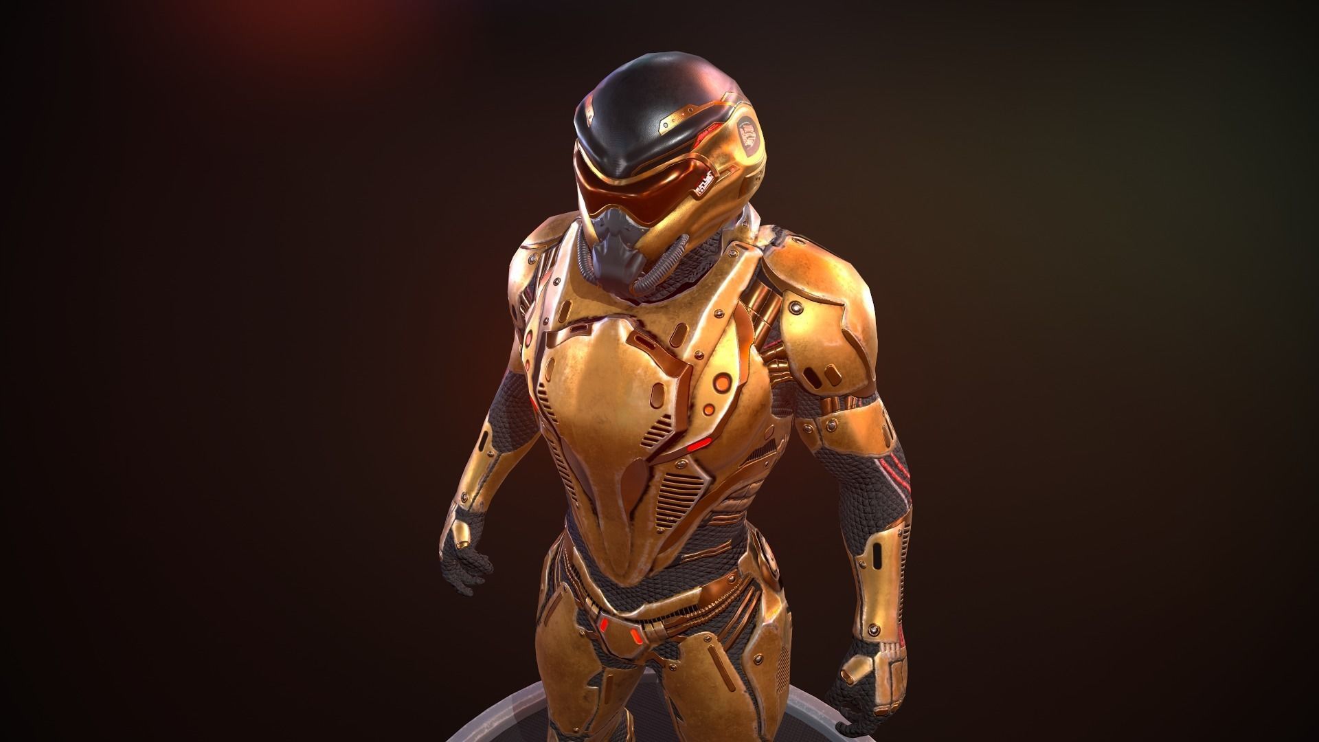 Heavy space trooper Low-poly 3D model_14