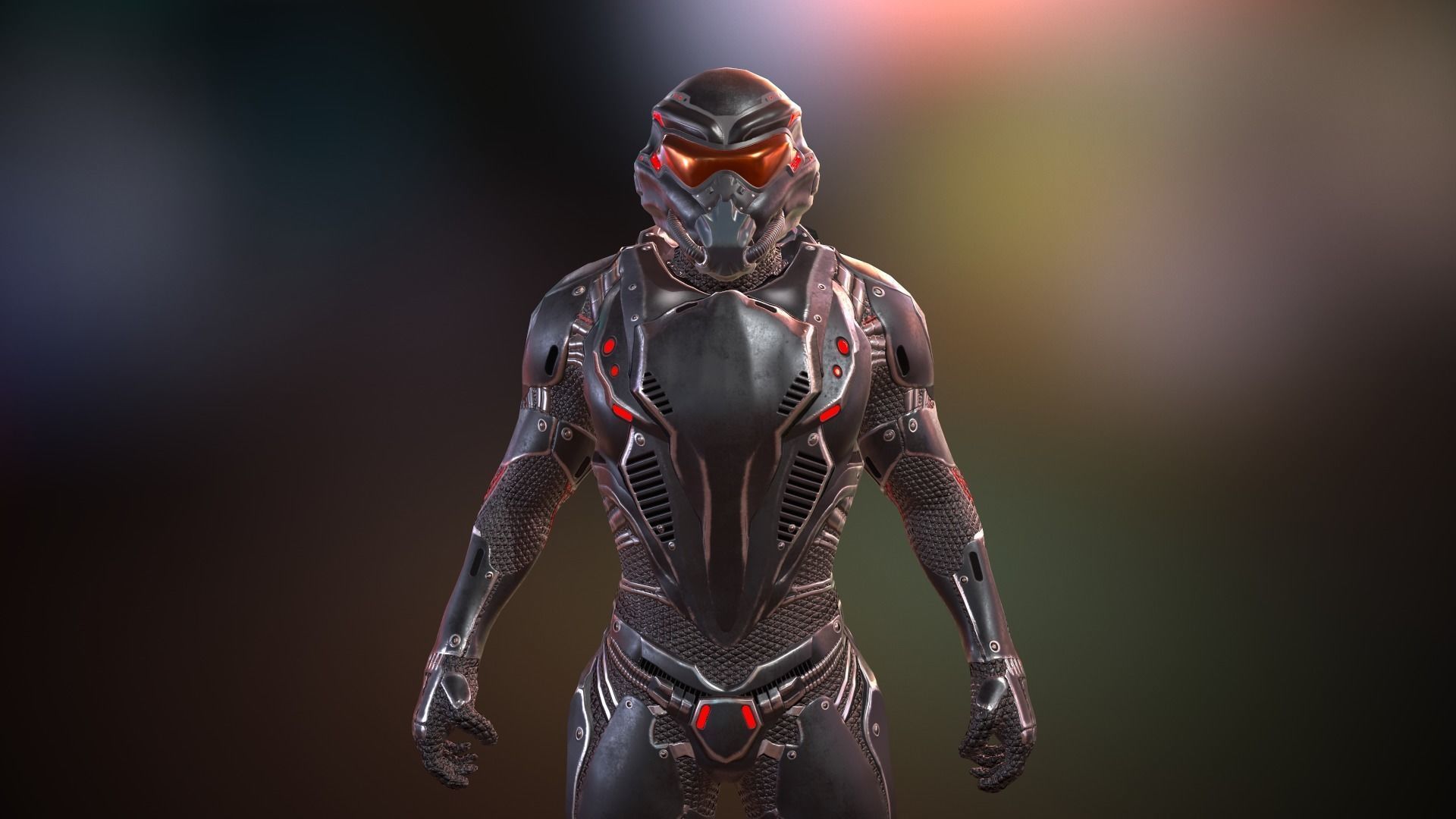 Heavy space trooper Low-poly 3D model_11