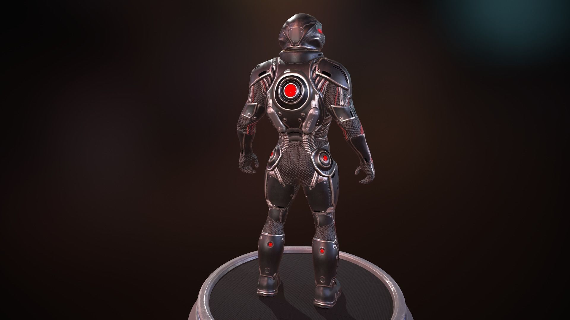 Heavy space trooper Low-poly 3D model_21