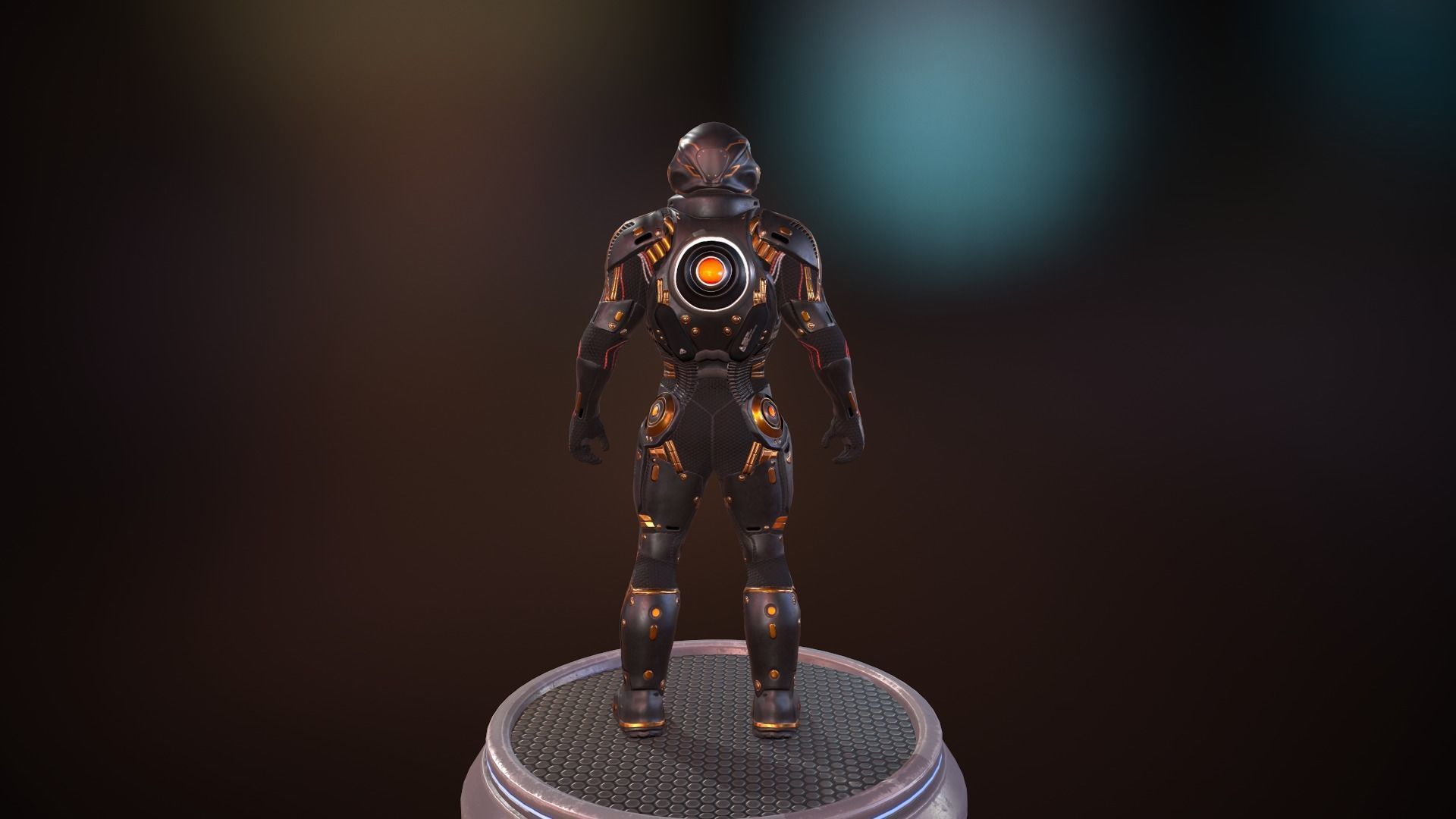 Heavy space trooper Low-poly 3D model_10