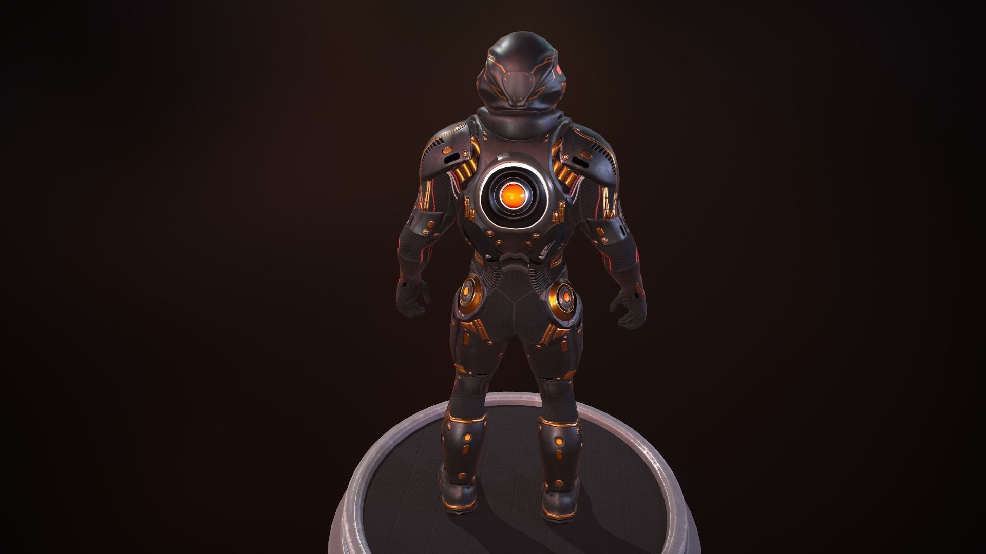 Heavy space trooper Low-poly 3D model_23