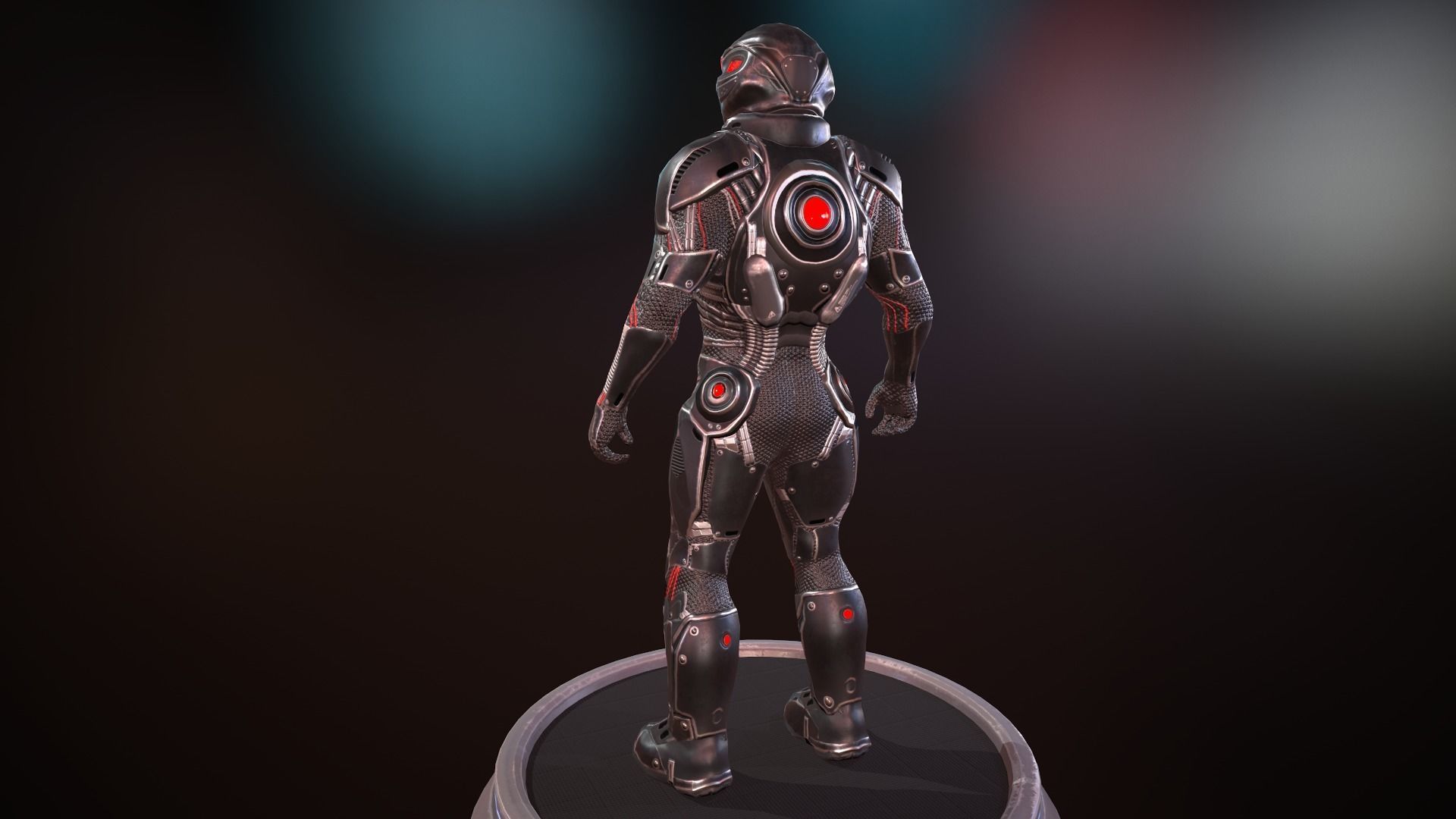 Heavy space trooper Low-poly 3D model_22