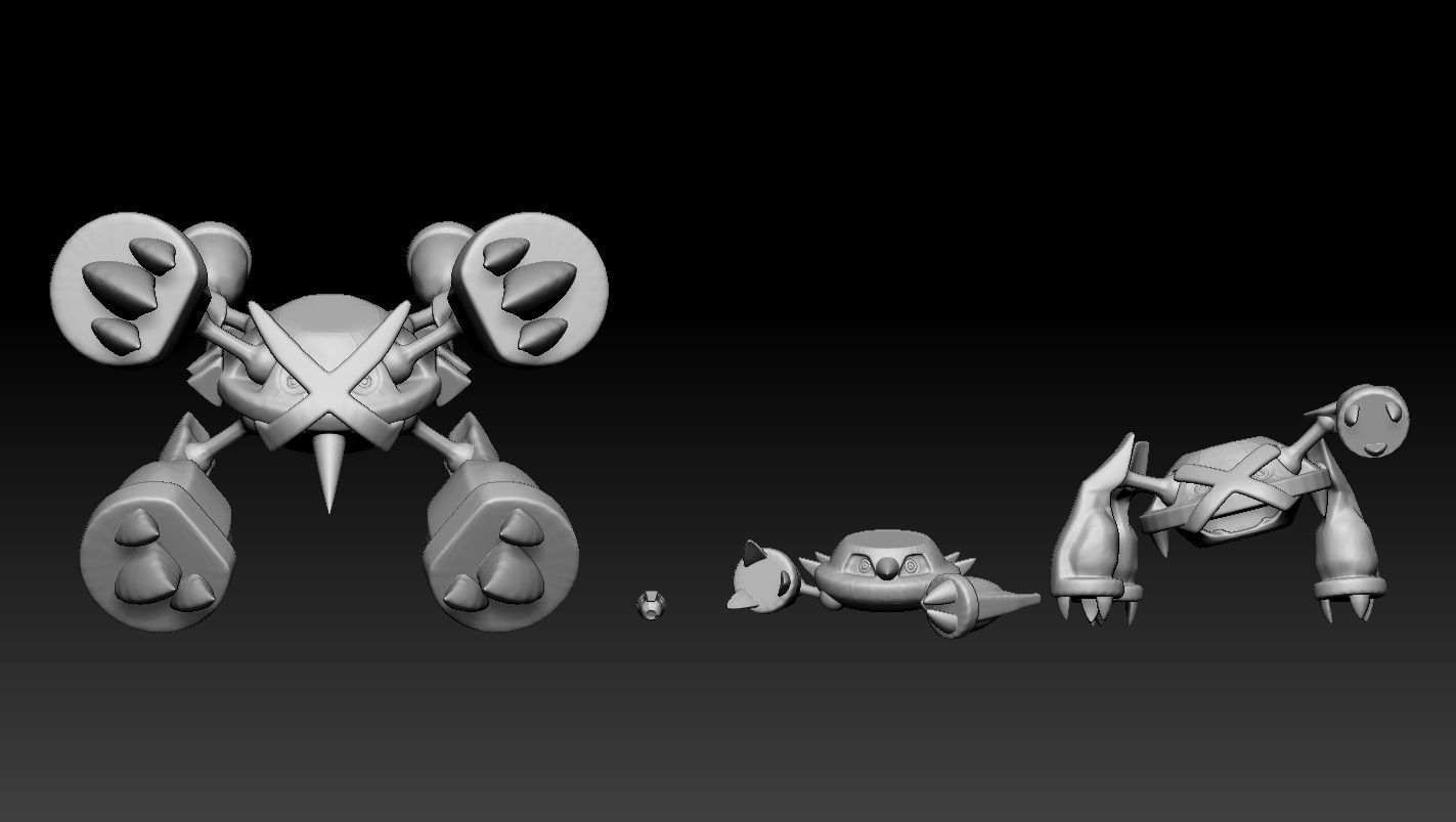 Pokemon Beldum Metang Metagross Mega Evolution 3D print model_1