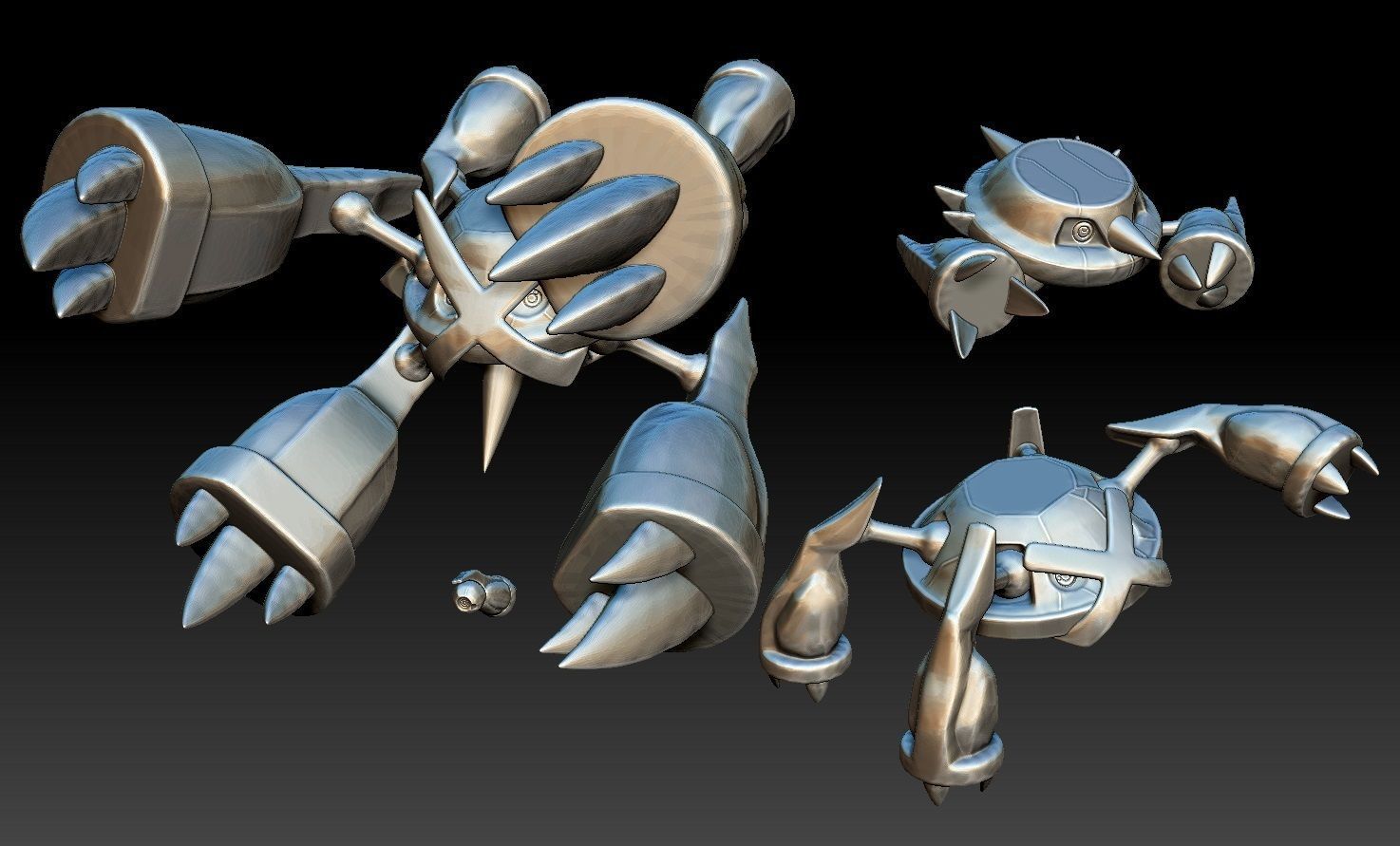 Pokemon Beldum Metang Metagross Mega Evolution 3D print model_8