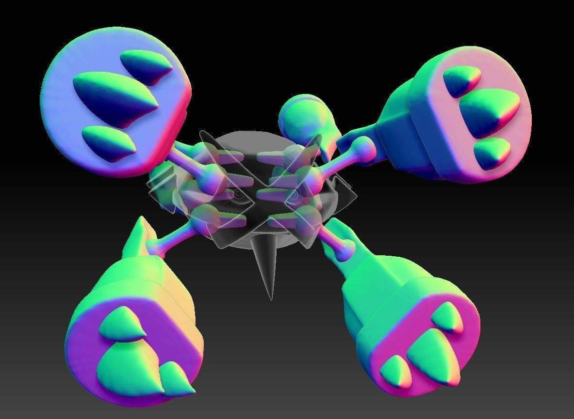 Pokemon Beldum Metang Metagross Mega Evolution 3D print model_7