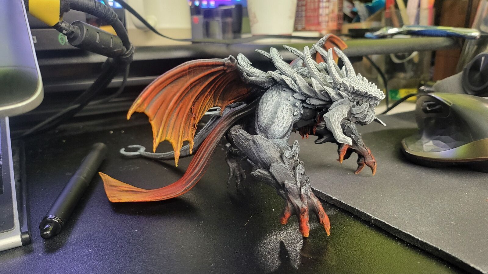 Infernal Flame Dragon 3D Printable Fantasy Miniature STL 3D print model_2