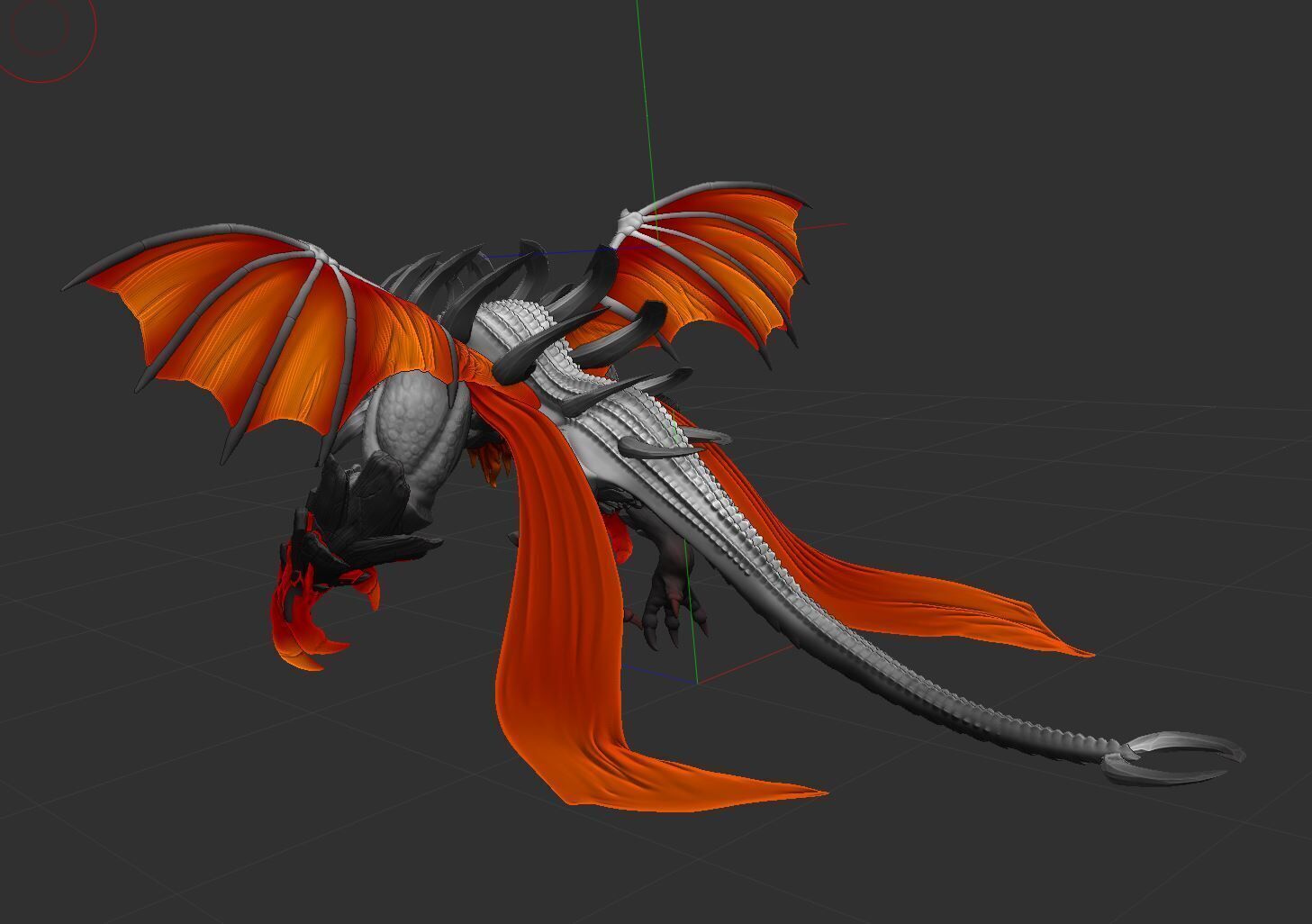 Infernal Flame Dragon 3D Printable Fantasy Miniature STL 3D print model_1