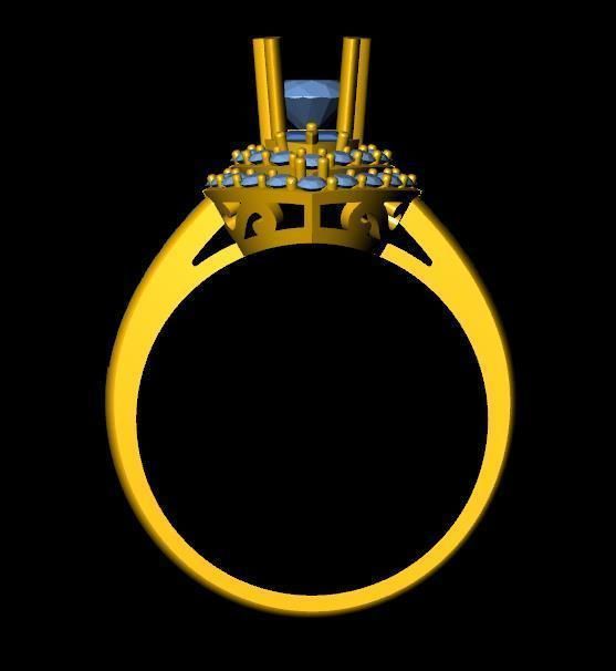 DiamondRing 18K WhiteGold Outstanding Brilliance 3D print model_3